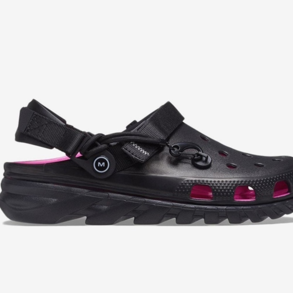 Post Malone limited edition pinko and black crocs.